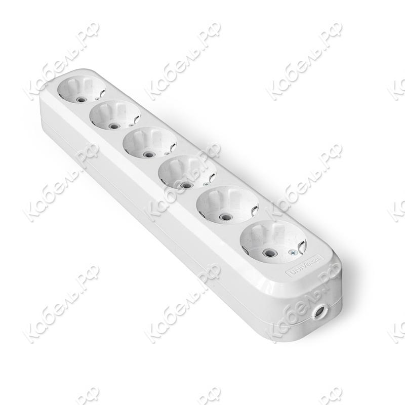 Изображение товара Колодка розеточная для удлинителя UNIVersal E306 6 гнезд 220В IP20