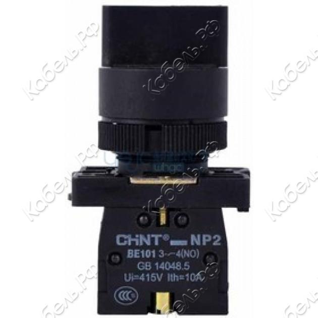 Изображение товара Переключатель NP2-BK12461, 2 положения с фиксацией 1НО, красная AC/DC220В (LED) IP40 CHINT 574697