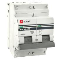 Автоматический выключатель 2P 125А (D) 10kA ВА 47-100 EKF mcb47100-2-125D-pro