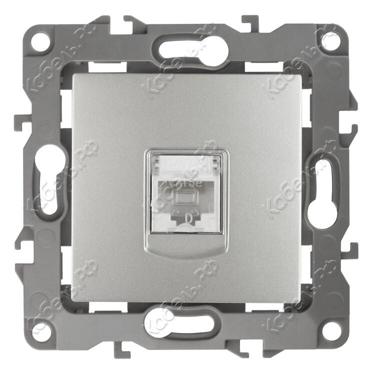 Изображение товара Розетка 12-3107-03 1-местная RJ45 IP20 алюминий ЭРА Б0014725