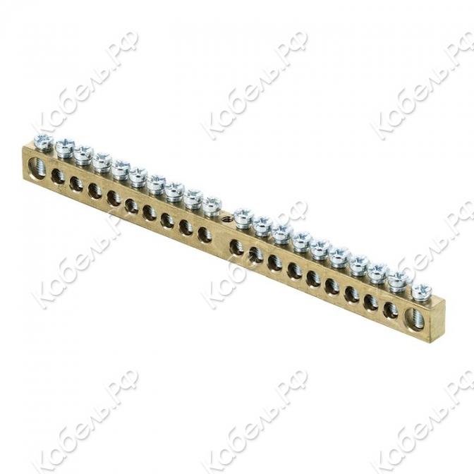 Изображение товара Шина PEN "ноль-земля" (6х9мм) 20 отв. латунь крепеж по центру PROxima EKF sn0-63-20