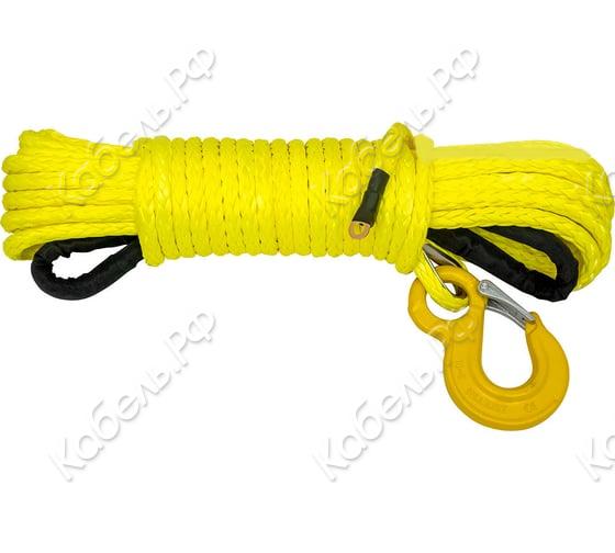 Изображение товара Синтетический трос для лебедки РИФ 12мм 23м с крюком легкий и прочный