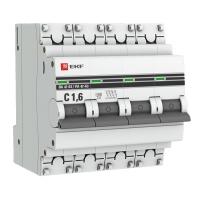 Автоматический выключатель 4П ВА 47-63 1,6А C 4,5кА EKF mcb4763-4-1.6C-pro
