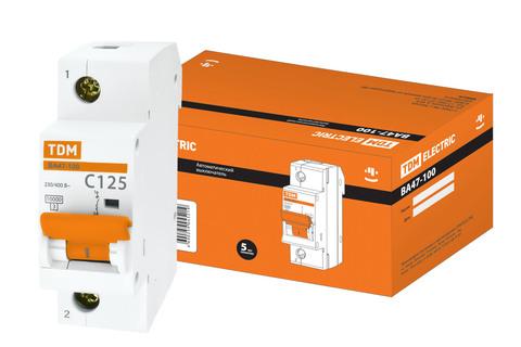 Изображение товара Автоматический выключатель ВА47-100 1Р 125А 10кА х-ка С TDM Electric SQ0207-0089