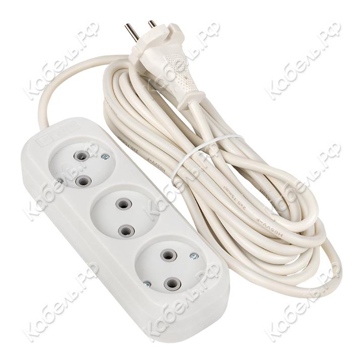 Изображение товара Удлинитель EKF PROxima Эксперт 3 гнезда, ПВС 2х0,75, 5м, Россия