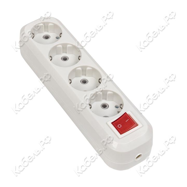 Изображение товара Колодка розеточная EKF PROxima Эксперт 4 гнезда с выключателем IP20