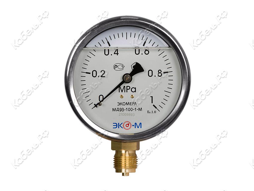 Изображение товара Манометр виброустойчивый МД93 0-1МПа G1/2 нержавеющая сталь IP65