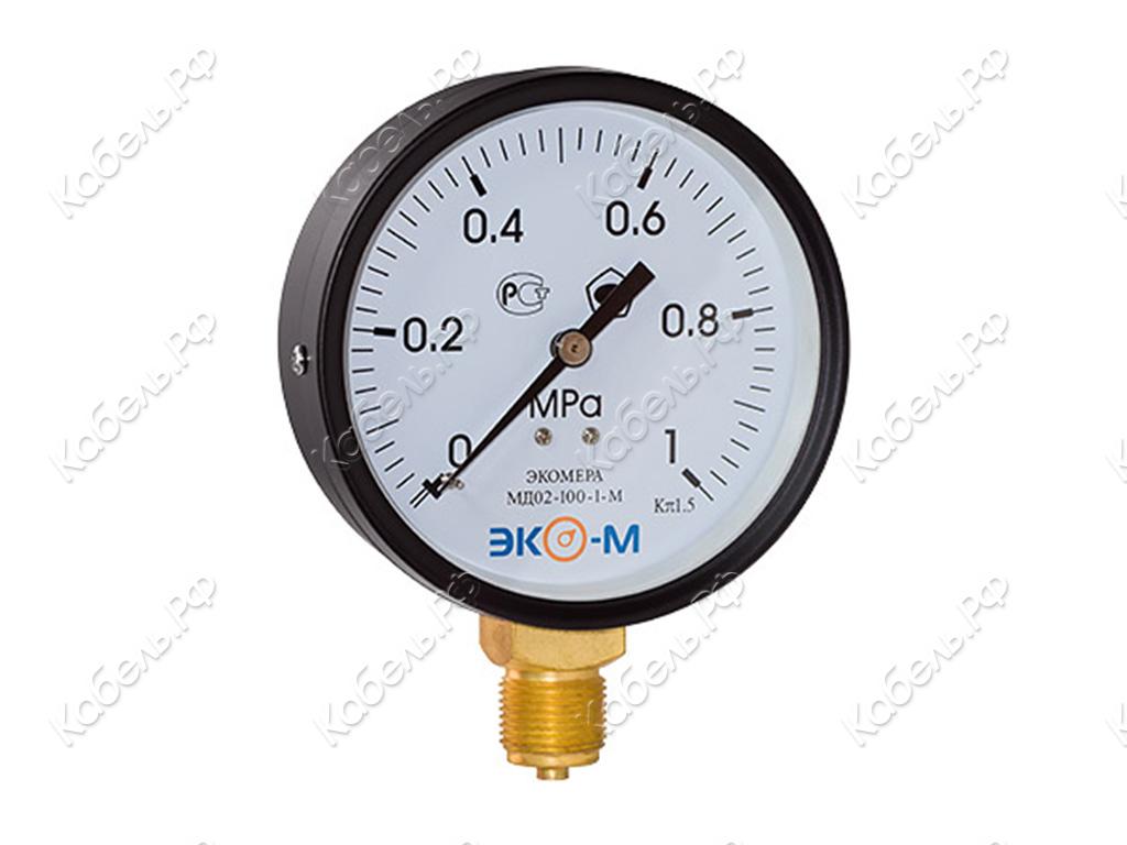 Изображение товара Манометр общетехнический МД02 0-1 МПа резьба М20x1,5 диаметр 100 мм