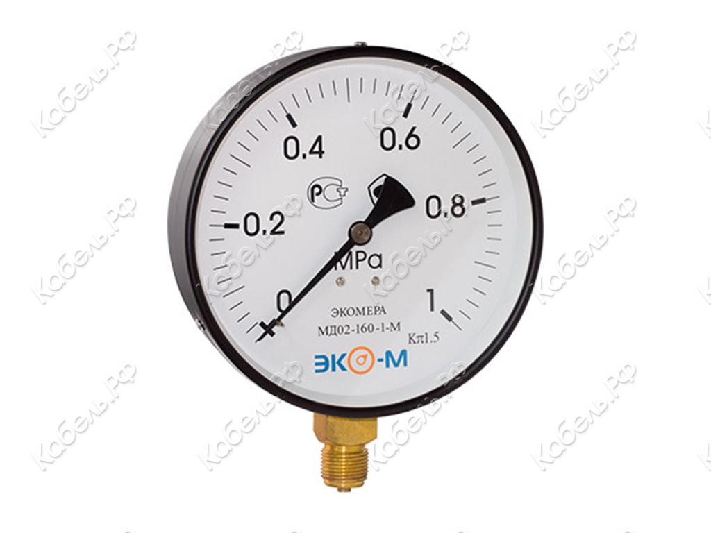 Изображение товара Манометр общетехнический МД02 0-1Мпа G1/2 160мм углеродистая сталь Россия