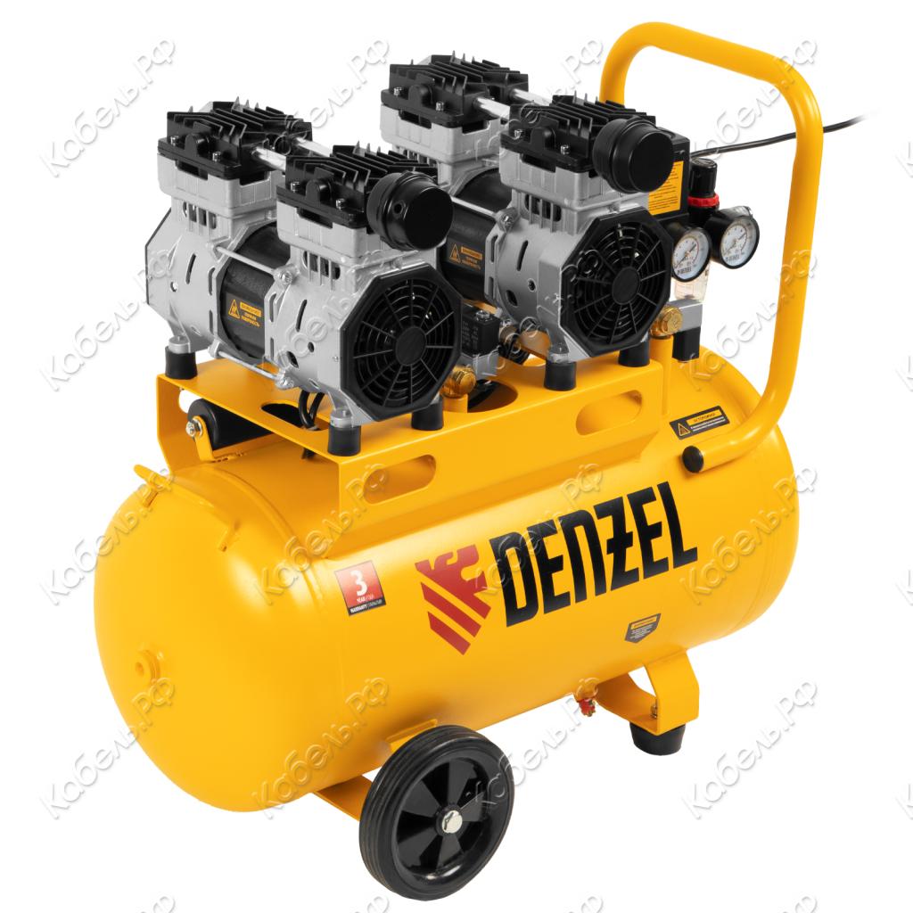 Изображение товара Компрессор безмасляный Denzel DLS 1500/50 малошумный 1500Вт 260л/мин 50л