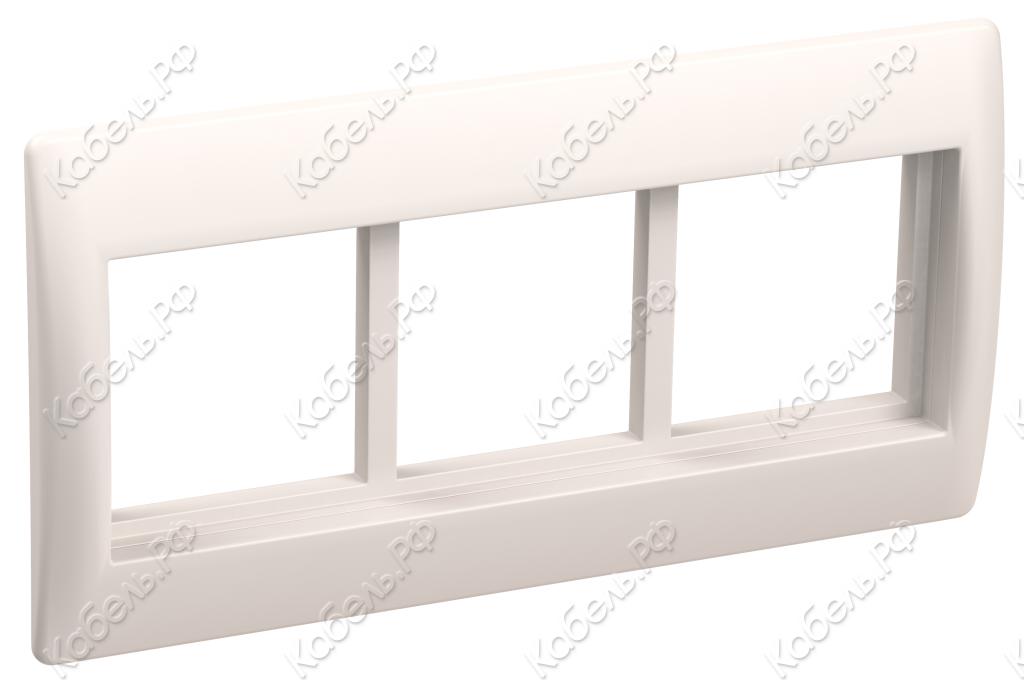 Изображение товара Рамка и суппорт для кабель-канала ПРАЙМЕР на 6 модулей 75мм белые IEK CKK-40D-RSU6-075-K01