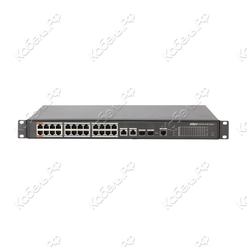 Изображение товара Коммутатор сетевой Dahua DH-PFS4226-24ET-360 с 26 портами, PoE, металл