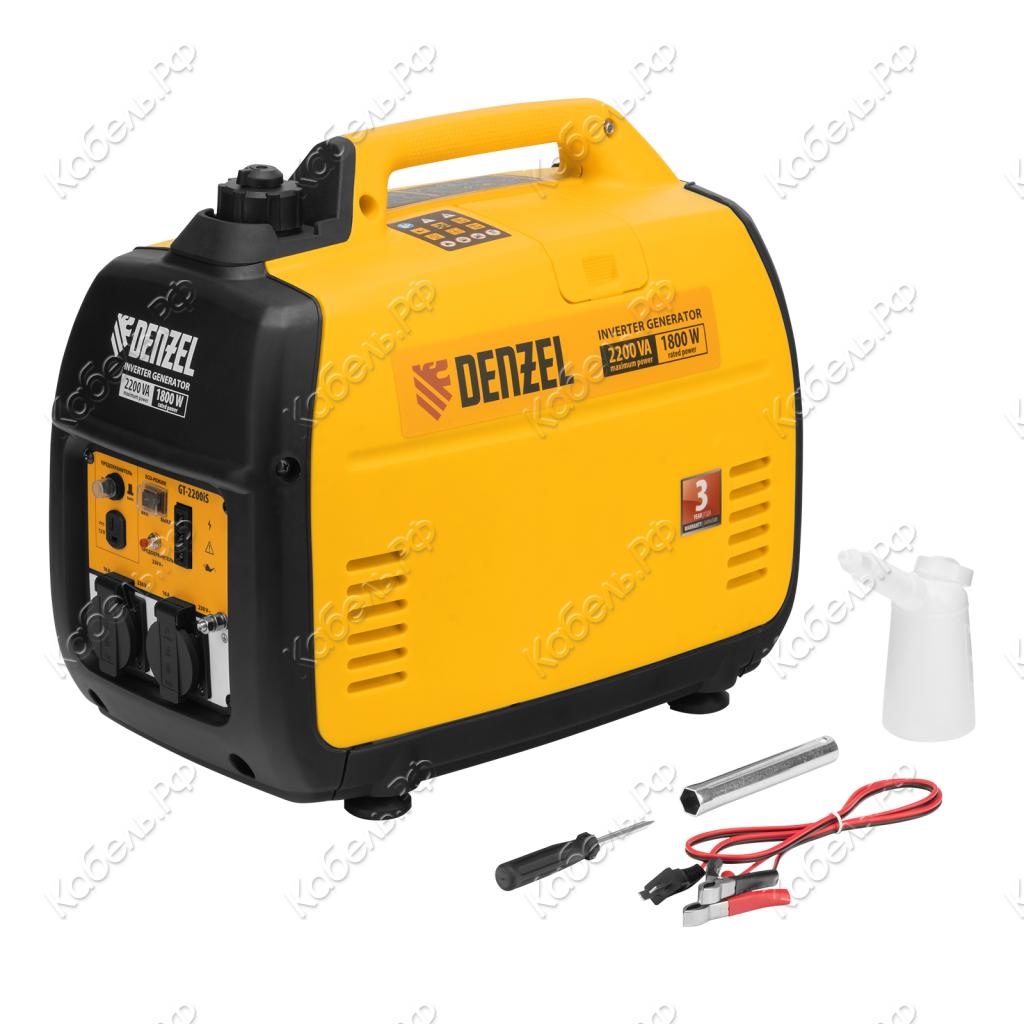 Изображение товара Инверторный генератор Denzel GT 2200iS 2,2кВт 230В 4л бак ручной стартер