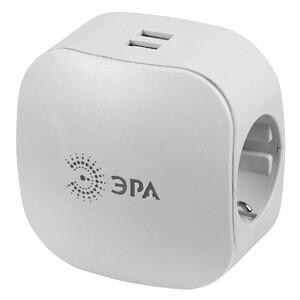 Изображение товара Разветвитель 3 гнез. SP-3e-USB-2A 220В 2хUSB с заземл. со шторками 16А белый ЭРА Б0015243