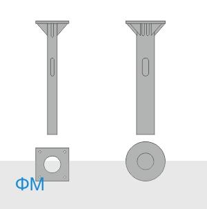 Изображение товара Металлический фундамент ФМ-0,133-1,5-200 для опор освещения, оцинкованный