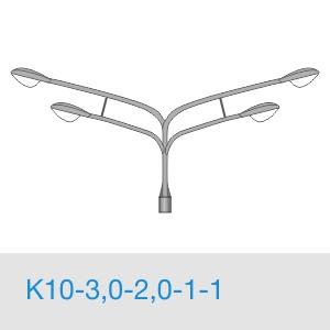 Изображение товара Кронштейн К10-3,0-2,0-1-1 для освещения, четырехрожковый, оцинкованный