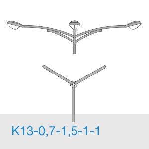 Изображение товара Кронштейн трехрожковый для освещения К13-0,7-1,5-1-1 Россия Изображение товара Кронштейн трехрожковый для освещения К13-0,7-1,5-1-1 Россия