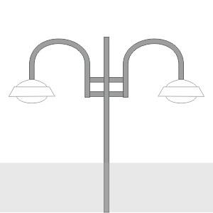 Изображение товара Кронштейн К16-0,8-0,6-1-5 двухрожковый подвесной для освещения Россия