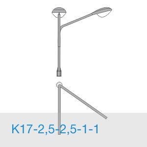 Изображение товара Кронштейн К17-2,5-2,5-1-1 двухрожковый консольный для освещения, Россия