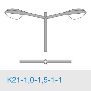 Изображение товара Двухрожковый консольный кронштейн К21-1,0-1,5-1-1 для освещения Россия