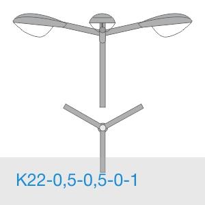 Изображение товара Кронштейн К22-0,5-0,5-0-1 для освещения, трехрожковый консольный, оцинкованный