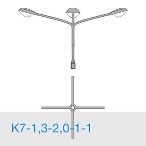 Изображение товара Кронштейн К7-1,3-2,0-1-1 для освещения, четырехрожковый, оцинкованный, Россия
