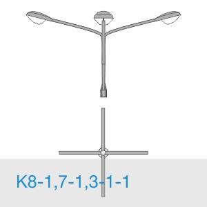 Изображение товара Кронштейн К8-1,7-1,3-1-1 для освещения, оцинкованный, 1,7 м высота