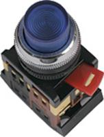 Кнопка ABLFP-22 синий d22мм неон/230В 1з+1р TDM Electric SQ0704-0007