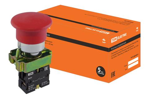 Изображение товара Кнопка BС41 "Грибок" без подсветки красный 1з TDM Electric SQ0704-0044