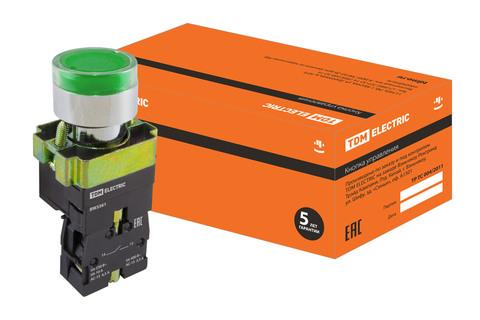 Изображение товара Кнопка BW3361 с подсветкой зеленый 1з TDM Electric SQ0704-0054