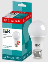 Лампа LED A60 шар 12Вт 12-24В 4000К E27 (10шт/уп) IEK LLE-A60-12-12-24-40-E27