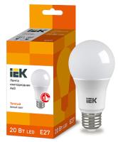 Светодиодная лампа A60 20Вт 230В 3000К E27 (10шт/уп) IEK LLE-A60-20-230-30-E27