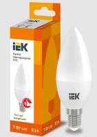 Лампа светодиодная LED 7вт Е27 3000К матовая свеча ECO (10шт/уп) IEK LLE-C35-7-230-30-E27