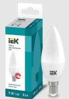 Лампа светодиодная LED 9вт Е14 4000К матовая свеча ECO (10шт/уп) IEK LLE-C35-9-230-40-E14