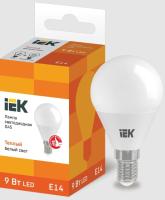 Лампа светодиодная LED 9вт Е14 3000К матовый шар ECO (10шт/уп) IEK LLE-G45-9-230-30-E14