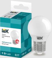 Лампа светодиодная LED 9вт Е27 4000К матовый шар ECO (10шт/уп) IEK LLE-G45-9-230-40-E27