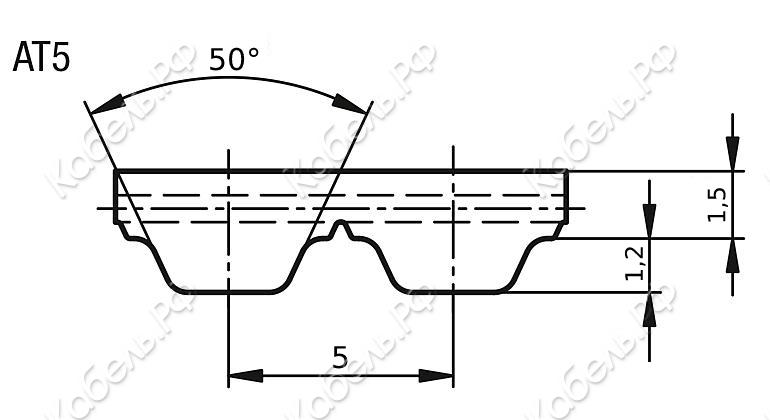 Изображение товара Ремень зубчатый AT5/500 Graf - прочный и надежный