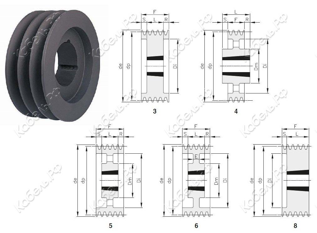 Изображение товара Клинковый шкив SPA 6х1000 TB 4545 BEA для промышленного оборудования