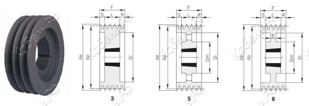 Изображение товара Клиновой шкив SPB 6х1000 BEA для эффективной передачи мощности