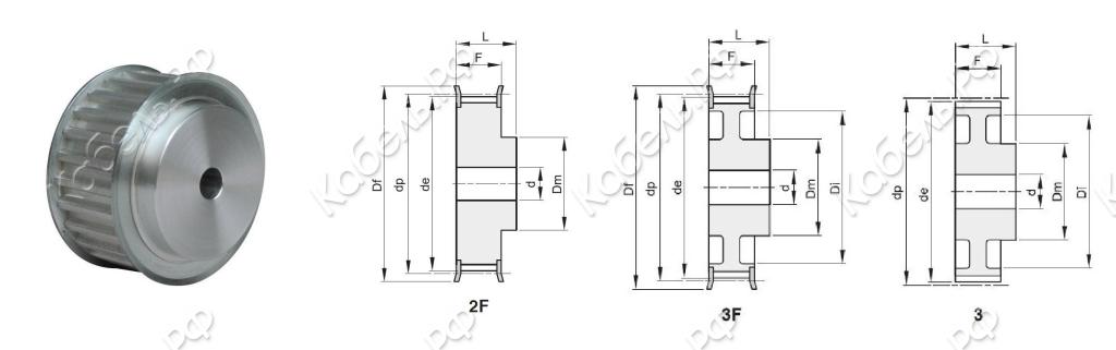Изображение товара Шкив зубчатый с ребордами XH200 F Z 20 St BEA