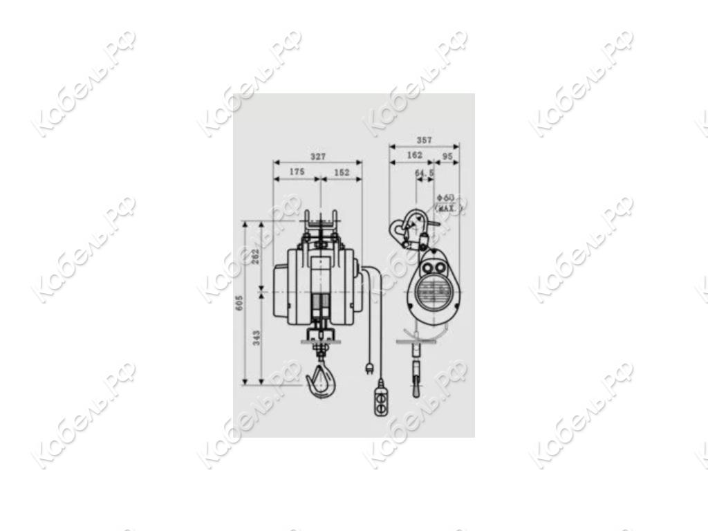 Изображение товара Электрическая лебедка HXS-500F для промышленных грузов 500 кг 30 м Euro-lift